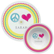 Peace and Love Personalized Plate & Bowl Set