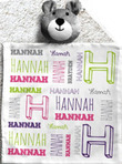 Personalized Initial & Name Baby Blankie for Girls