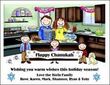 Chanukah Family Kitchen Holiday Card