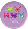 Bright Butterflies Personalized Plate
