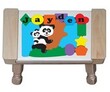 Personalized Panda Puzzle Stool in Natural