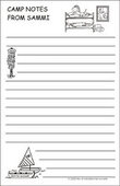 Camp Bunk Note Pad-Boy or Girl Figure with optional envelopes available