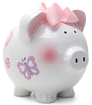 Personalized piggy bank for best sale baby girl