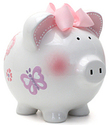 Personalized Shimmering Butterflies Girl's Piggy Bank