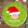 Santa's Hat Personalized Plate for Boys