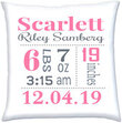 Personalized Birth Stats Pillow for Girls