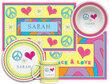 Peace and Love Placemat, Plate, Bowl & Mug Set
