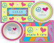 Peace and Love Placemat, Plate & Bowl Set