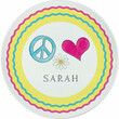 Peace and Love Personalized Plate