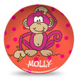 Pink Monkey Personalized  Plate
