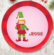 Personalized Christmas Girl Elf Personalized Plate
