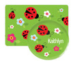 Personalized Curious Ladybugs Placemat and Plate Set