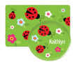 Curious Ladybugs Personalized Placemat and Plate Set for Girls