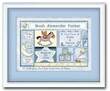 Personalized Birth Announcement Pastel Blue Patchwork Wall Art