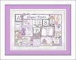 Patchwork Personalized Nursery Wall Art in Lilac & Gray