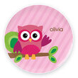 Pink Owl Personalized Plate