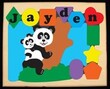 Personalized Panda Name Puzzle Board